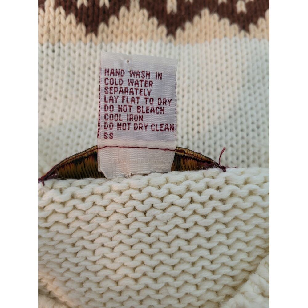 VTG Crystal‎ Kobe 3D Floral Knit Sweater L Cream Rose Cottage Romantic Grandma - Picture 12 of 14